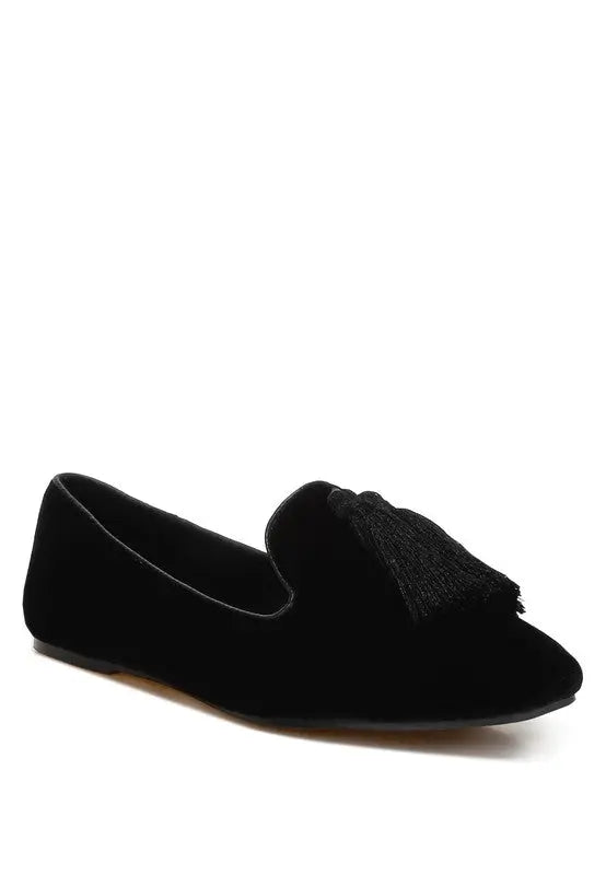 Tromso Iconic Tassel Detail Velvet Loafers Rag Company