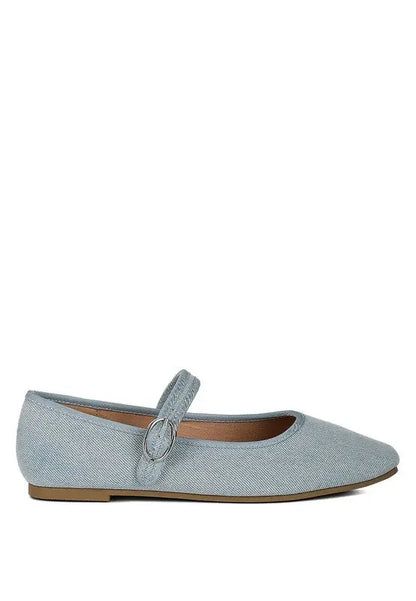 Iker Classic Denim Pin Buckle Ballerinas Rag Company