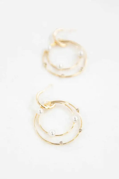 Fawn Pearl Hoop Earrings Lovoda