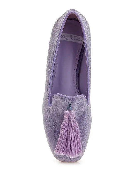 Tromso Iconic Tassel Detail Velvet Loafers Rag Company