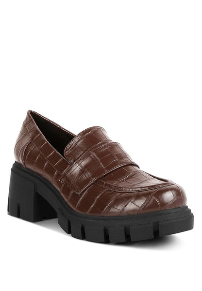 Benz Chunky Block Heel Loafers