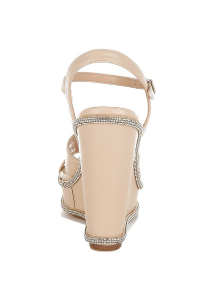 Regina Rhinestones Embellished Wedge Sandals