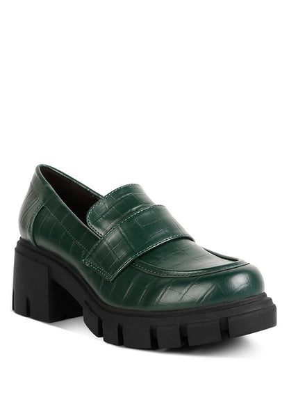 Benz Chunky Block Heel Loafers