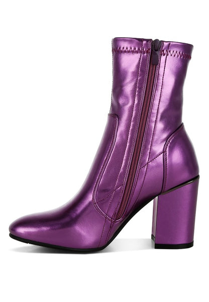 Tirana Metallic Pleather Sock Boots