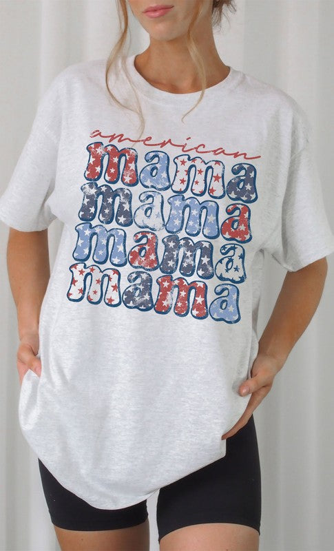 Retro American Mama Oversized Graphic Tee