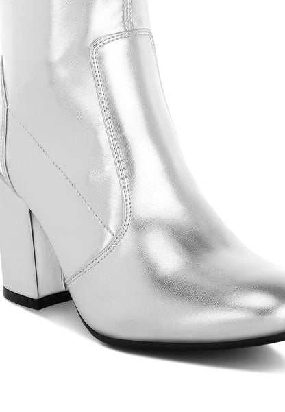 Tirana Metallic Pleather Sock Boots