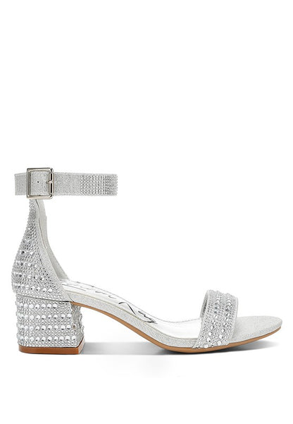 Twerky Rhinestones Embellished Block Sandals