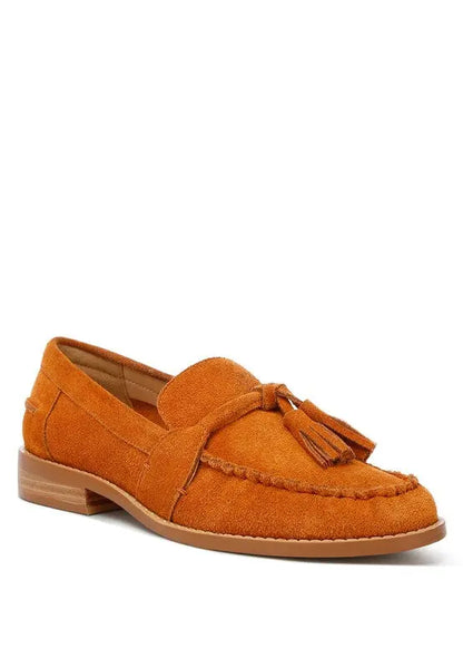 Rhone Tassels Detail Genuine Suede Loafers Rag Company