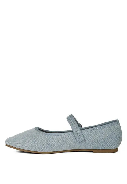 Iker Classic Denim Pin Buckle Ballerinas Rag Company