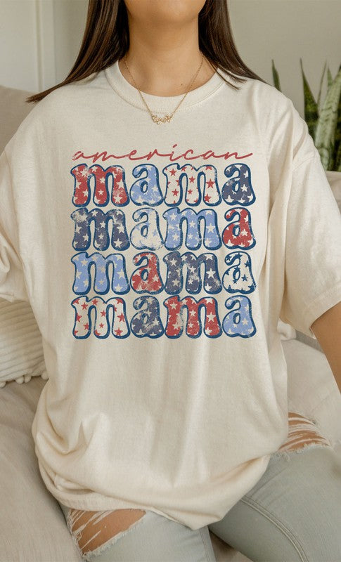 Retro American Mama Oversized Graphic Tee