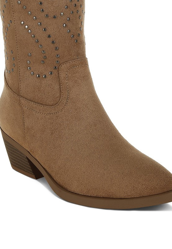 Lariat Studs Embellished Cowboy Boots