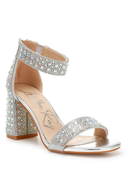 Cady Rhinestones And Sequins Block Sandals