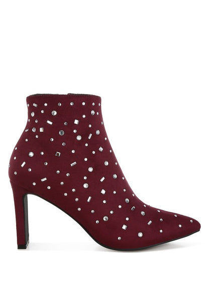 Sakura Diamante Embellished Microfiber Boots