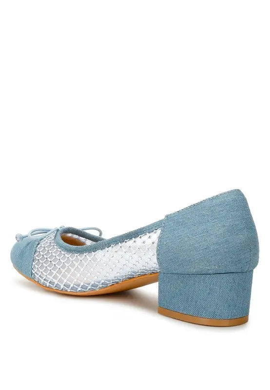 Orami Rhinestone Detail Denim Ballerinas FG