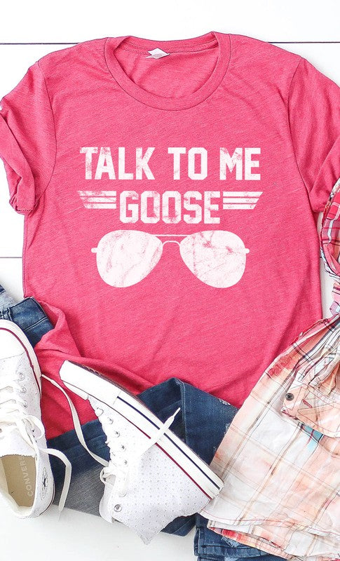 Talk to Me Goose White Ink Graphic Tee