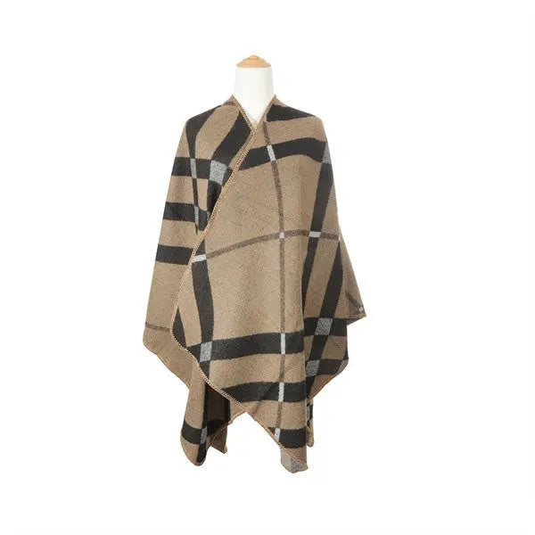 STRIPE ASYMMETRICAL PONCHO AFFLUZA.COM