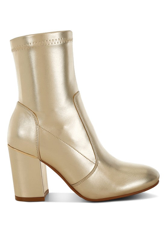 Tirana Metallic Pleather Sock Boots