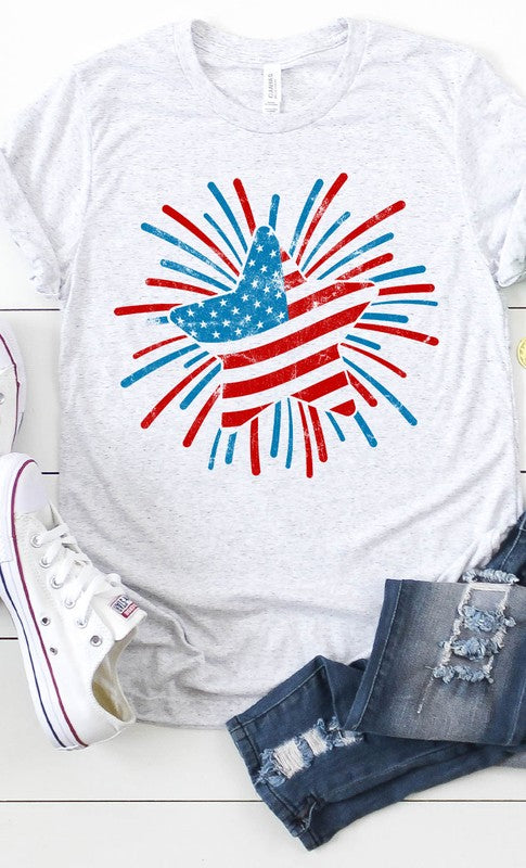 Retro Patriotic Star Graphic Tee