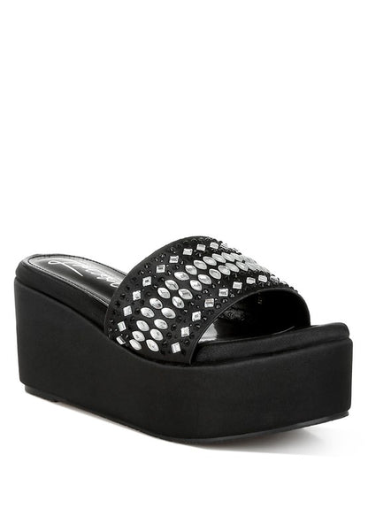 Batanga Diamante & Rhinestone Detail Flatforms