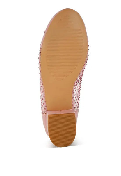 Tudum Rhinestone Detail Mesh Ballerinas FB