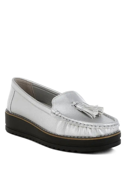 Larana Metallic Tassel Detail Loafers Rag Company