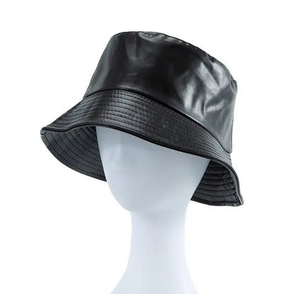 FAUX LEATHER BUCKET HAT Bella Chic