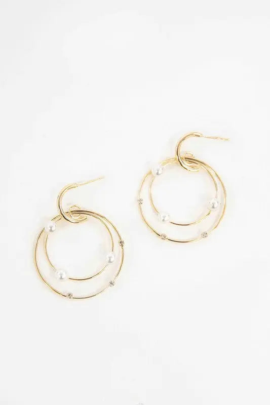 Fawn Pearl Hoop Earrings Lovoda