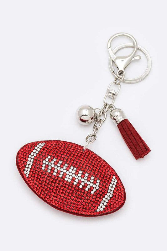 Soft Crystal Football Key Charm