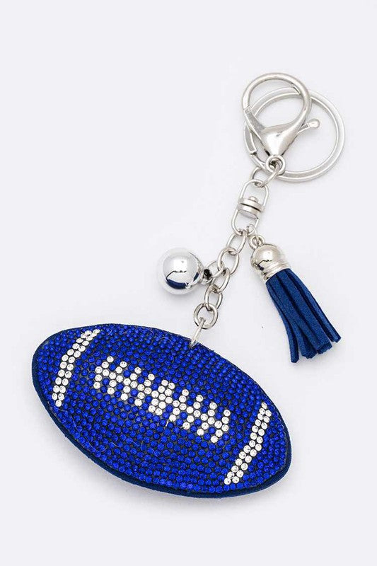 Soft Crystal Football Key Charm