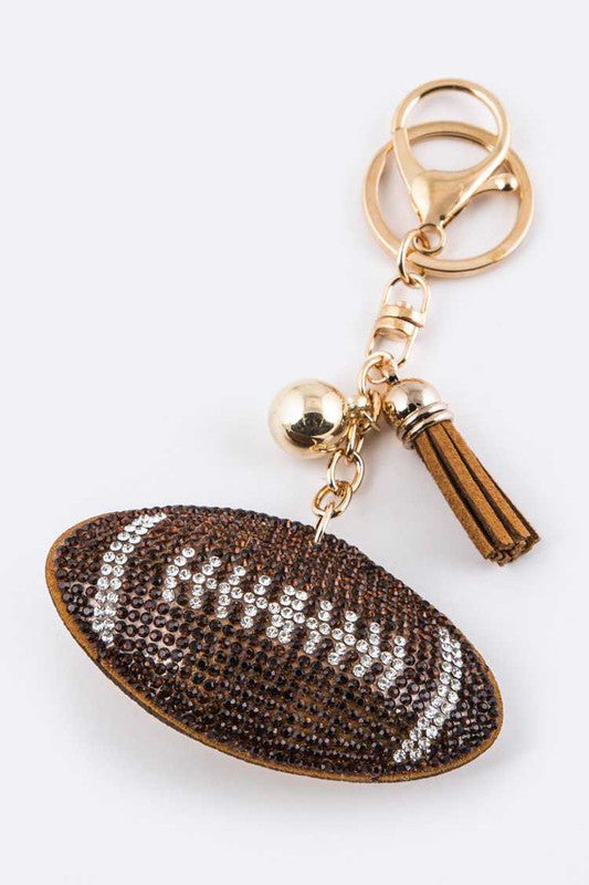 Soft Crystal Football Key Charm