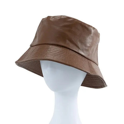 FAUX LEATHER BUCKET HAT Bella Chic