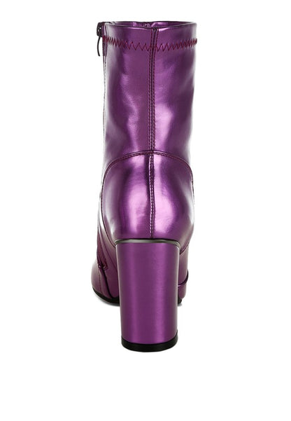 Tirana Metallic Pleather Sock Boots