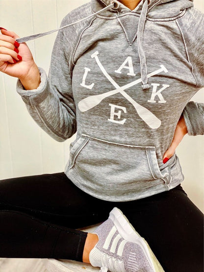 Lake with Oars Vintage Hoodie