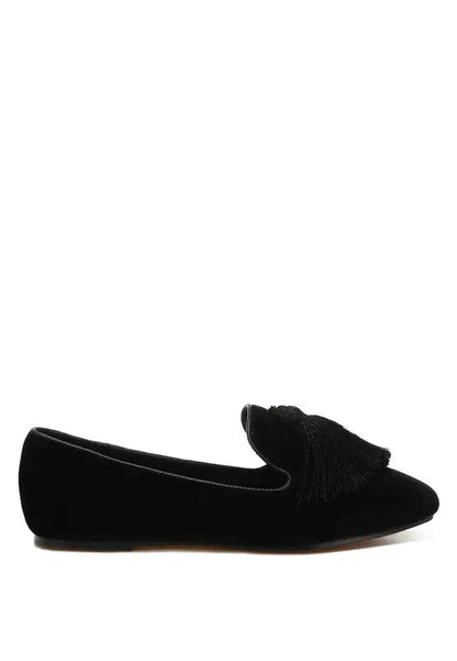 Tromso Iconic Tassel Detail Velvet Loafers Rag Company