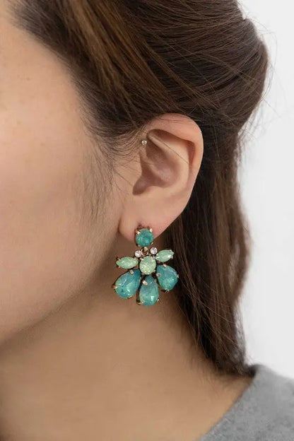 Water Lily Stone Earrings Lovoda