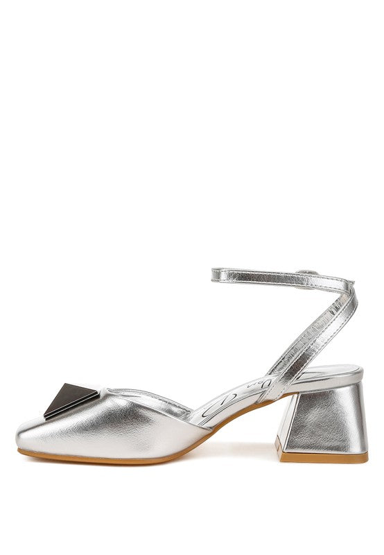 Griselda Brooch Detail Ankle Strap Sandals