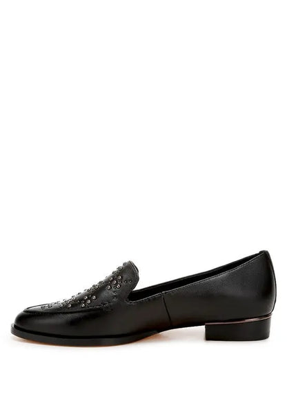 Gabassi Studded Genuine Leather Loafers Rag Company