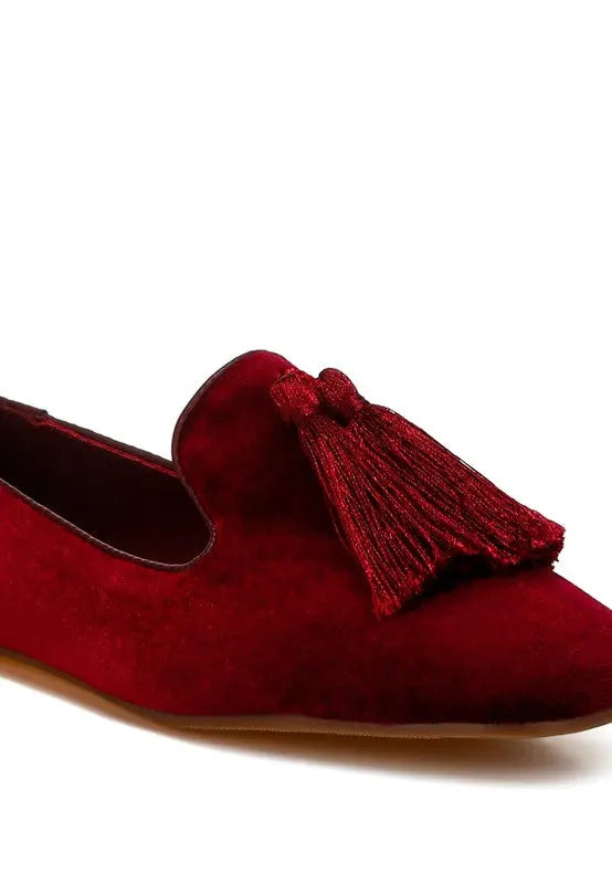 Tromso Iconic Tassel Detail Velvet Loafers Rag Company