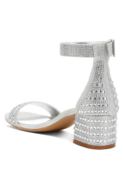 Twerky Rhinestones Embellished Block Sandals