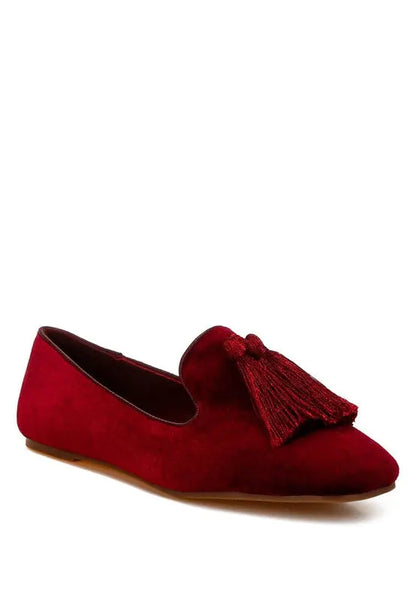 Tromso Iconic Tassel Detail Velvet Loafers Rag Company