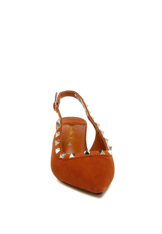 Ameya Stud Emebllished Microfiber Sandals