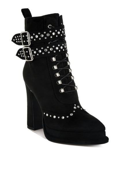 Punk Nomad Harness Detail Lace Up Boots