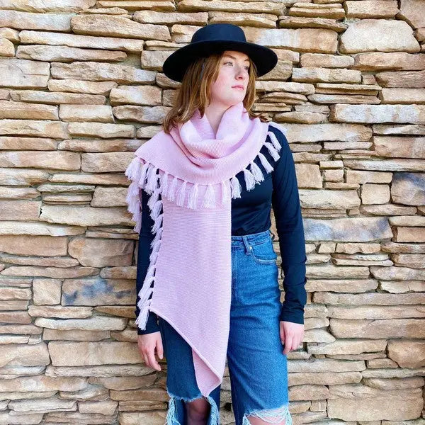 Feminine Fringe Blanket Scarf Ellison and Young