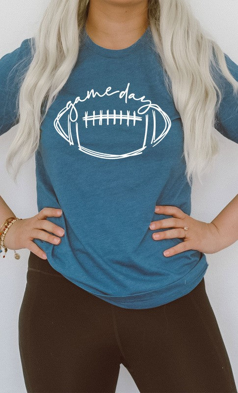 Cursive Football Game Day Graphic Tee PLUS