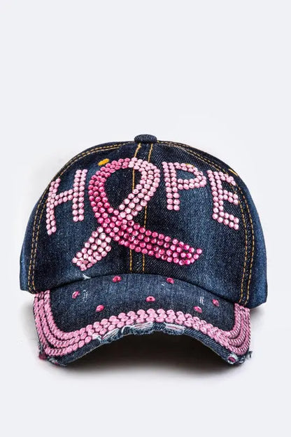 HOPE Crystal Embellished Fashion Denim Cap