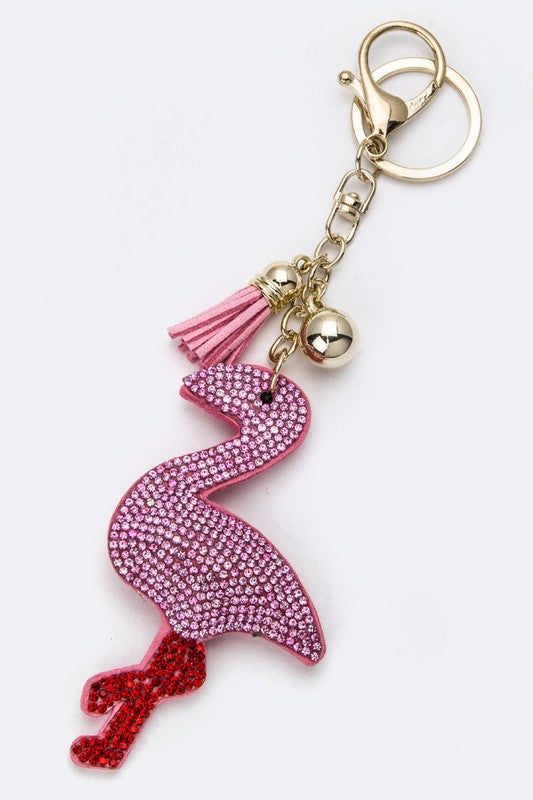 Crystal Flamingo Pillow Key Charm