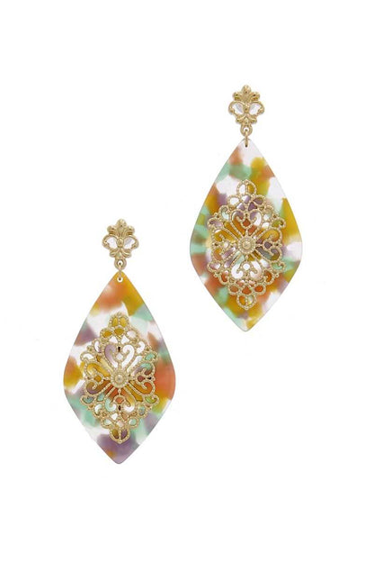 Teardrop Moroccan Pattern Earring