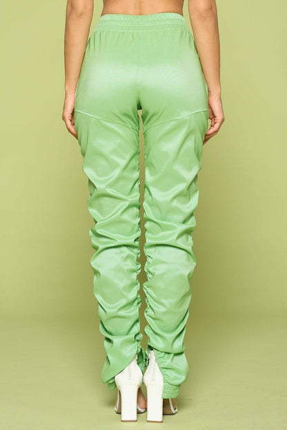 Leather Pu Ruched Pants