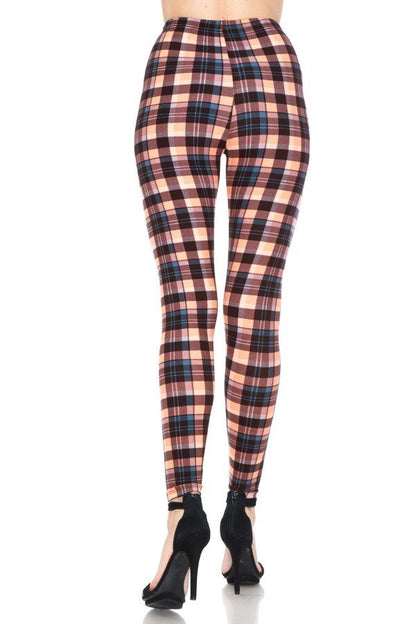 Multi Printed, High Waisted, Leggings With An Elasticized Waist Band