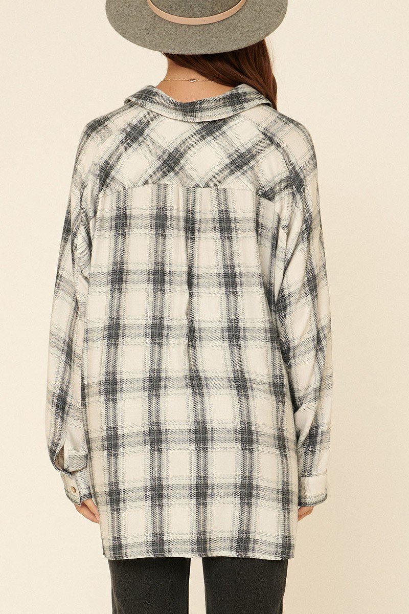 Oversized Loose Fit Plaid Shirt